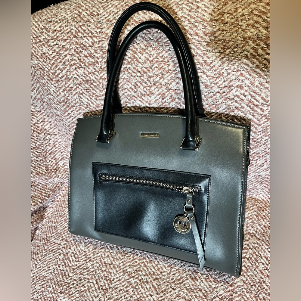 Black and Gray Handbag David Jones
